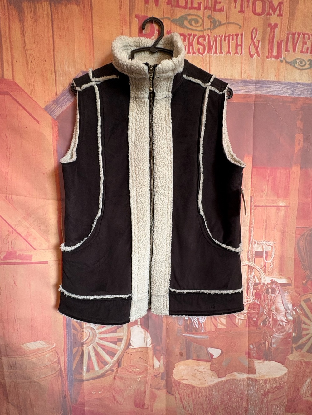 Vintage WindRiver Brown Sherpa Fleece Lined Vest – Size Small